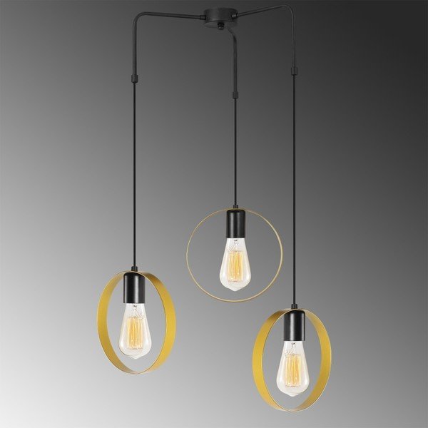 Juodos spalvos metalinis pakabinamas šviestuvas Opviq lights Kosmos-image-1