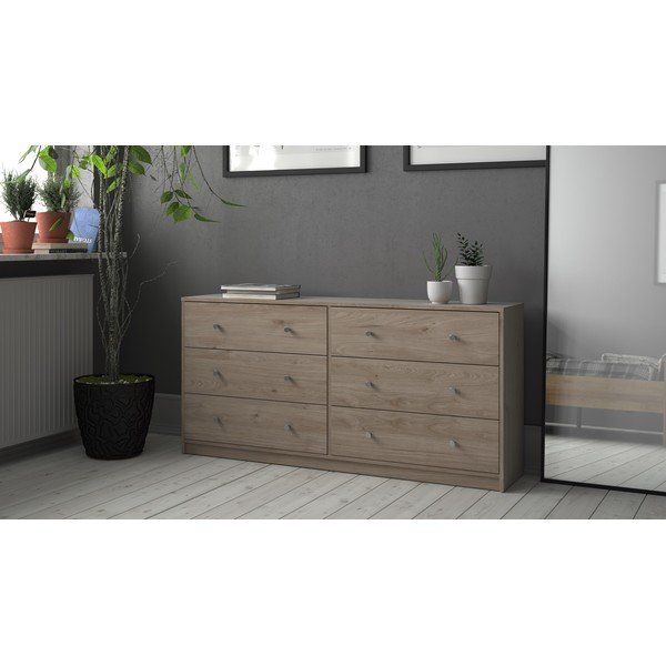 Natūralios spalvos šoninė spintelė 143x68x32 cm May – Tvilum-image-1