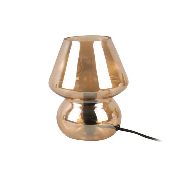 Šviesiai rudo stiklo stalinis šviestuvas Leitmotiv Glass, aukštis 18 cm-image-1