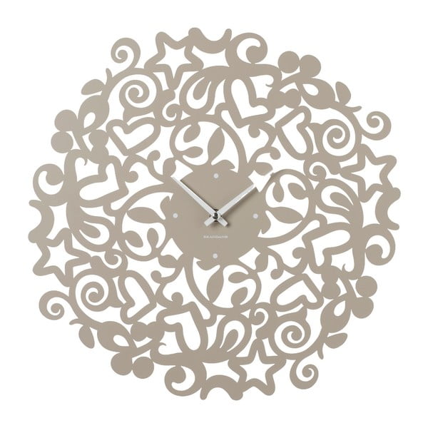 Smėlio spalvos sieninis laikrodis Brandani Abbracci, ⌀ 40 cm