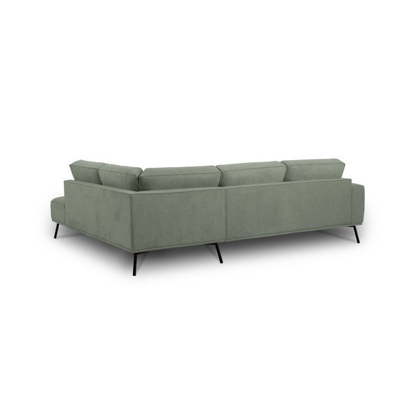 Žalios spalvos kampinė sofa iš šenilinio audinio (su dešiniuoju kampu/„L“ formos) Amsterdam – Scandic-image-3