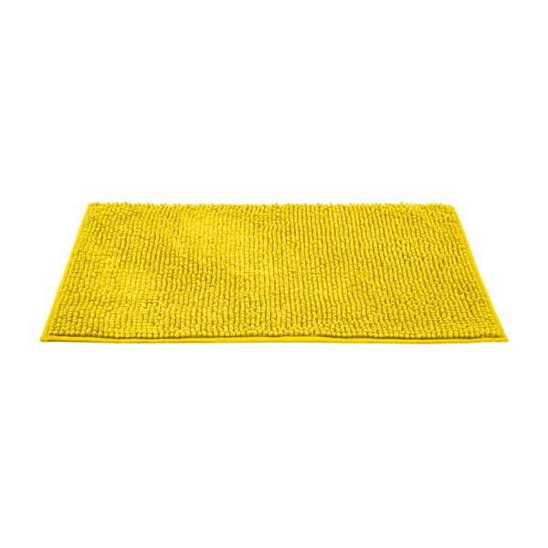 Geltonas tekstilinis vonios kambario kilimėlis 50x80 cm Chenille - Allstar