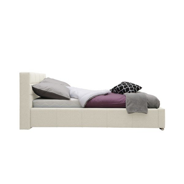 Smėlio spalvos dvigulė lova Mazzini Beds Reve, 160 x 200 cm-image-4