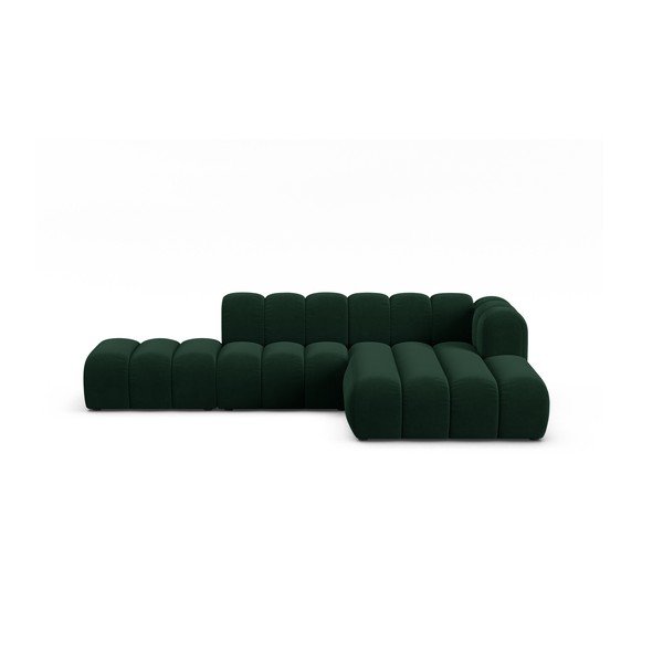 Kampinė sofa tamsiai žalios spalvos (su dešiniuoju kampu) Lupine – Micadoni Home