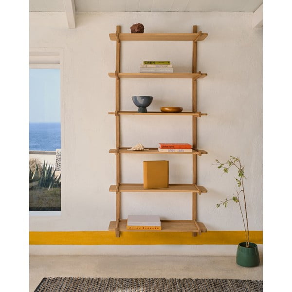 Iš ąžuolo masyvo modulinė lentyna natūralios spalvos 110x202 cm Sitra – Kave Home-image-1