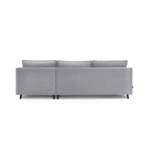 Šviesiai pilka aksominė sofa lova "Bobochic Paris Loft", kairysis kampas-image-4