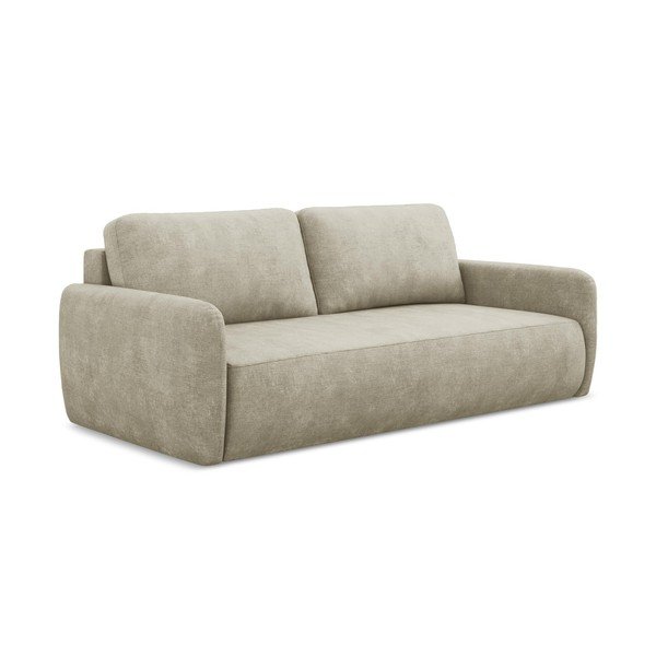 Smėlio spalvos iš šenilinio audinio sulankstoma/su sandėliavimo vieta sofa 218 cm Lilo – Makamii-image-3