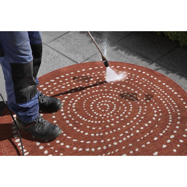 Raudonas lauko kilimas NORTHRUGS Bali, ⌀ 140 cm-image-1