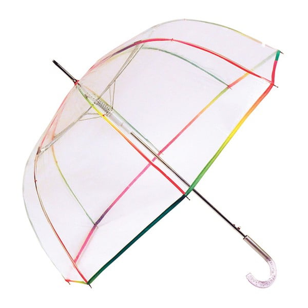 "Ambiance Birdcage" permatomas plikas skėtis su vaivorykštės detalėmis, ⌀ 95 cm