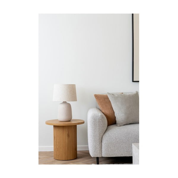 Stalinis šviestuvas kreminės spalvos (aukštis 47 cm) su tekstiliniu gaubtu Croft – House Nordic-image-2