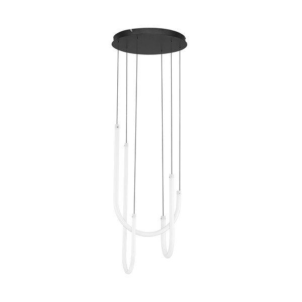 Baltos spalvos/matinės juodos spalvos iš plieno kabantis šviestuvas LED su pritemdymo funkcija ø 41 cm su gaubtu iš akrilo stiklo Topaz – Nova Luce