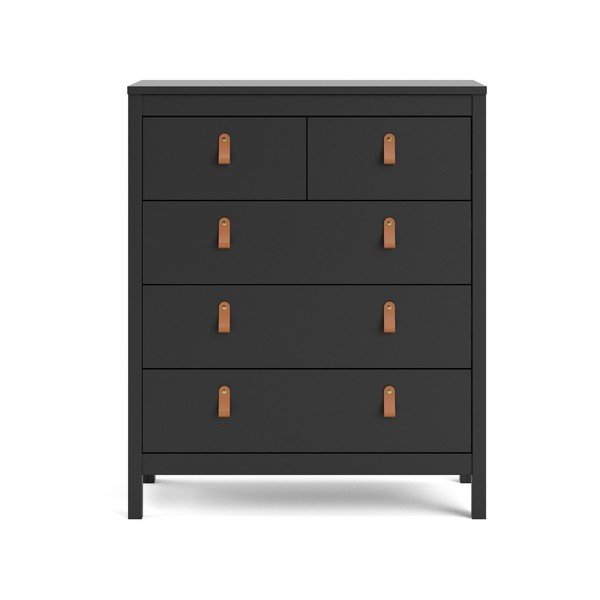 Aukšta šoninė spintelė juodos spalvos 82x99 cm Madrid – Tvilum-image-2