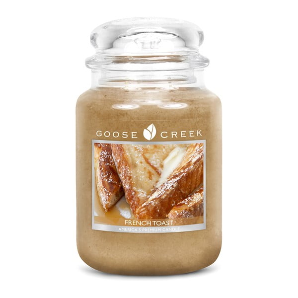 Kvapnioji žvakė stikliniame indelyje "Goose Creek French Toast", 150 valandų degimo trukmė