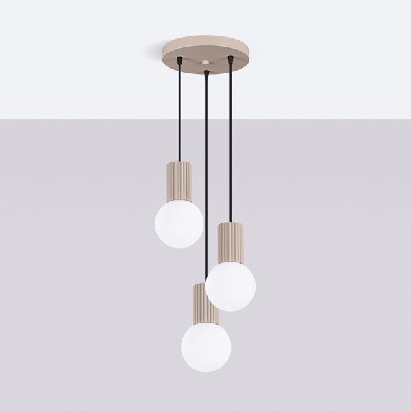 Taupe spalvos kabantis šviestuvas ø 25 cm su stiklo gaubtu Orbital – Sollux-image-3