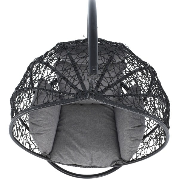 Tamsiai pilka pakabinama kėdė iš dirbtinio ratano Bonami Selection Noel-image-4