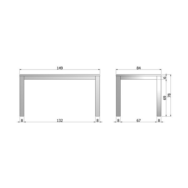 Medinis valgomojo stalas WOOOD Largo Neapdorotas, 85 x 150 cm-image-3