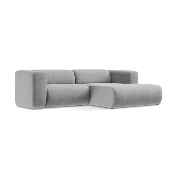 Šviesiai pilkos spalvos kampinė sofa (su dešiniuoju kampu/su gultu) Ekahi – Makamii-image-2