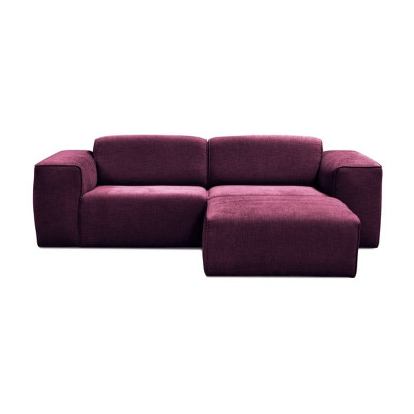 Violetinė trijų vietų sofa su pufu Cosmopolitan Design Phoenix