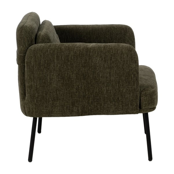 Žalios spalvos iš šenilinio audinio krėslas Bind – Ixia-image-3