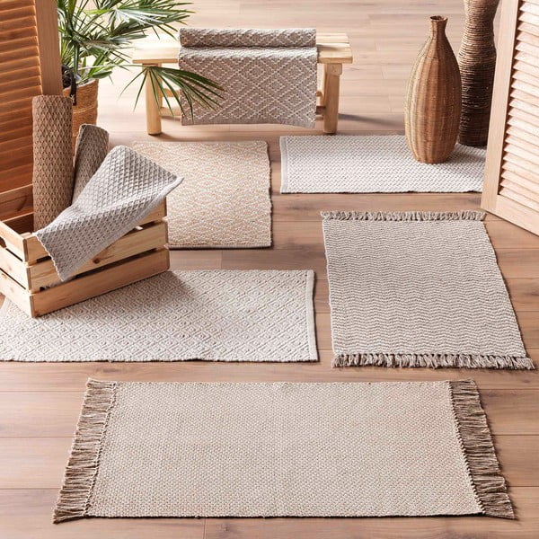 Skalbiamas kilimas kreminės spalvos 50x80 cm Alivia – douceur d'intérieur-image-2