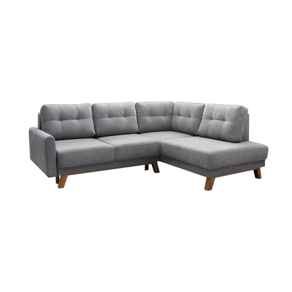 "Bobochic Paris Balio" pilka sofa-lova, dešinysis kampas, 244 cm