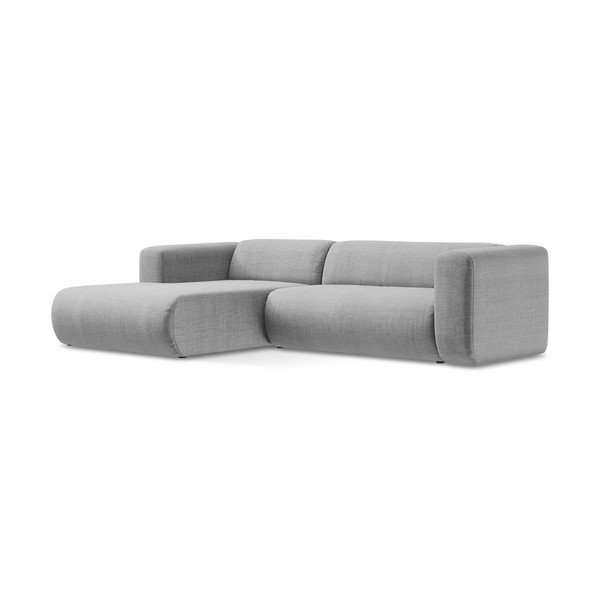 Šviesiai pilkos spalvos kampinė sofa (su kairiuoju kampu/su gultu) Ekahi – Makamii-image-2