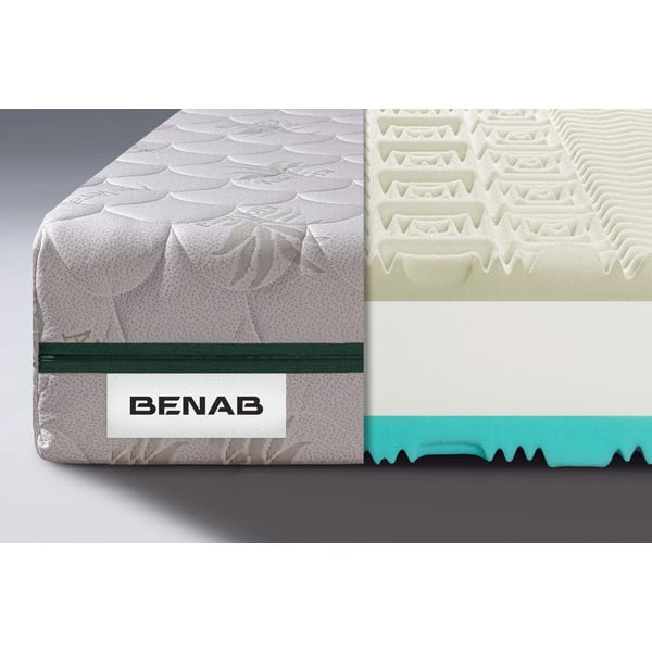 Kietas / vidutinio kietumo putų dvipusis čiužinys 160x200 cm BonRelax HR VISCO - BENAB-image-1
