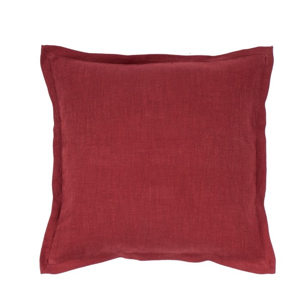 Vyno raudonos spalvos pagalvėlė su linu Tiseco Home Studio, 45 x 45 cm