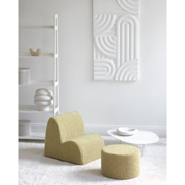 Žalios spalvos iš boucle vaikiškas pufas – Wigiwama-image-3