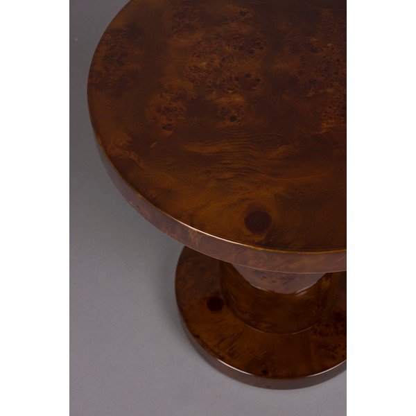 Apvalios formos šoninis stalas iš riešutmedžio ø 46 cm Quinn – Dutchbone-image-4