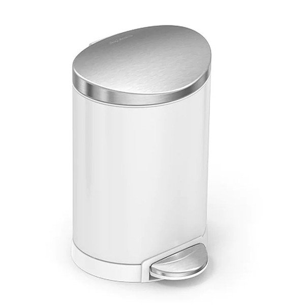 Iš plieno šiukšliadėžė baltos spalvos su pedalu 6 l – simplehuman-image-3