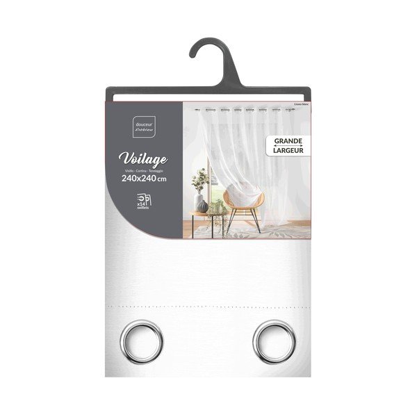 Baltos spalvos iš šydo permatoma užuolaida 240x240 cm Lissea – douceur d'intérieur-image-3