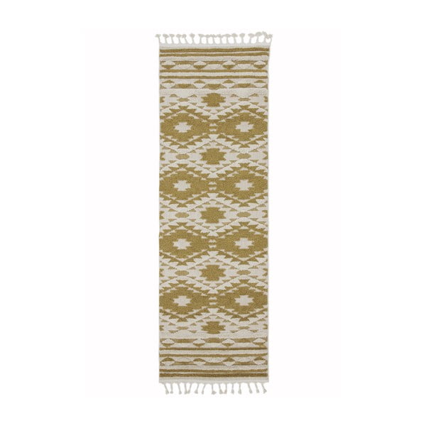 Geltonas kilimas Asiatic Carpets Taza, 80 x 240 cm