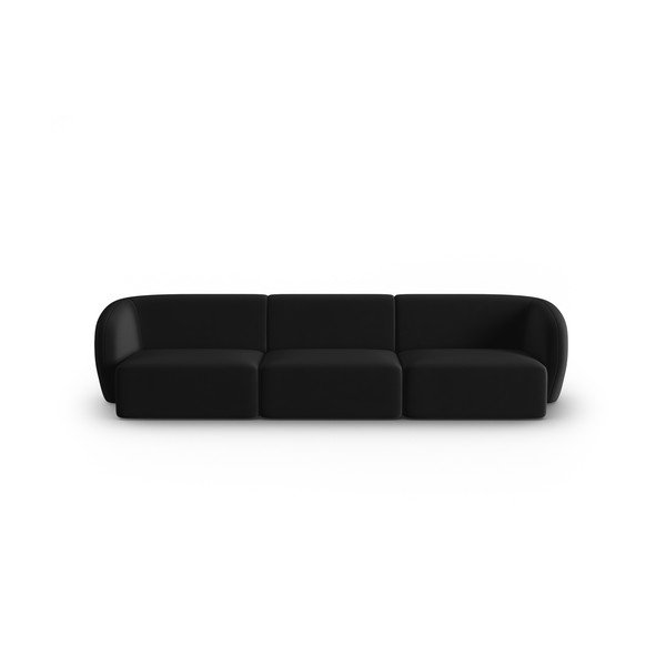 Juodos spalvos iš velveto sofa 266 cm Paolo – Milo Casa