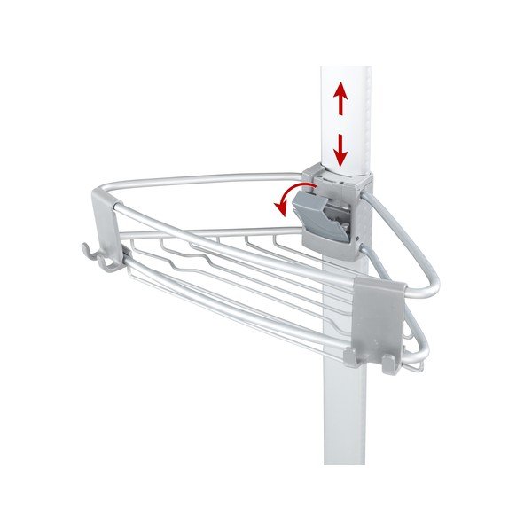 Teleskopinė matinės sidabrinės spalvos iš aliuminio vonios lentyna Purio – Wenko-image-4