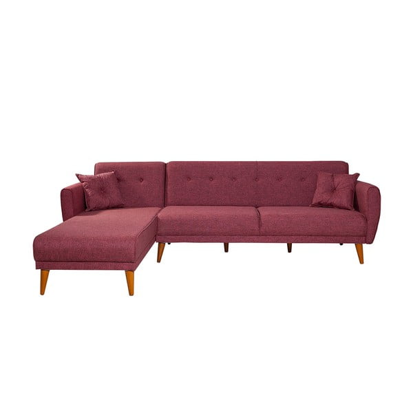 Sulankstoma kampinė sofa bordo spalvos Aria – Balcab Home