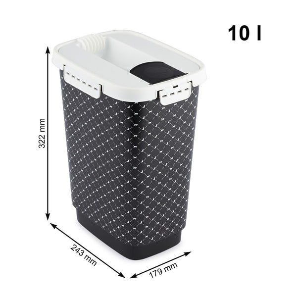 Juoda dėžė sausam augintinių maistui laikyti 10 l Cody - Rotho-image-4