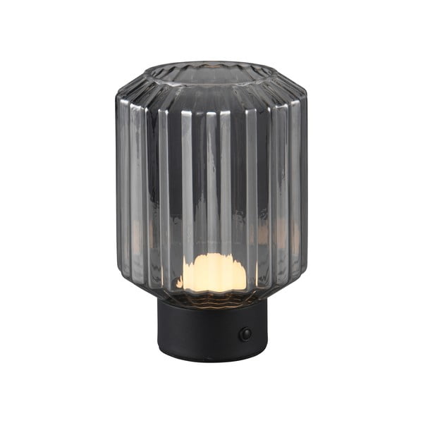 Stalinis šviestuvas juodos spalvos/pilkos spalvos LED su pritemdymo funkcija (aukštis 19,5 cm) su stiklo gaubtu Lord – Trio-image-2