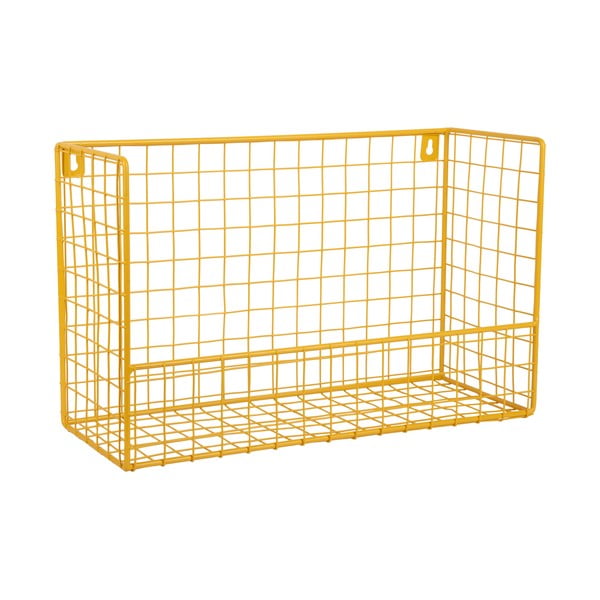 Geltonos spalvos iš plieno sieninė lentyna 40 cm Reja – PT LIVING-image-2