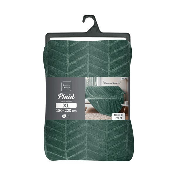 Žalios spalvos iš mikroflanelės lovatiesė 180x220 cm Arya – douceur d'intérieur-image-4