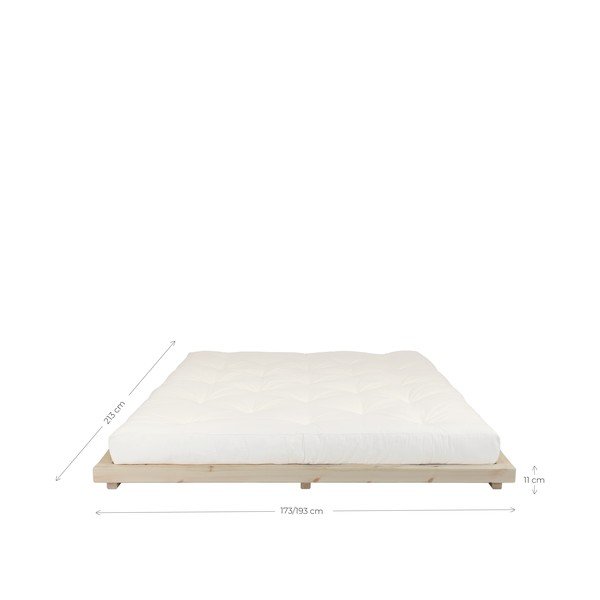 Pušies medienos dvigulė lova su čiužiniu Karup Design Dock Double Latex Natural Clear/Natural, 180 x 200 cm-image-4