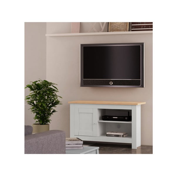 TV spintelė pilkos spalvos/natūralios spalvos iš ąžuolo 95x58 cm Emerald – Støraa-image-4