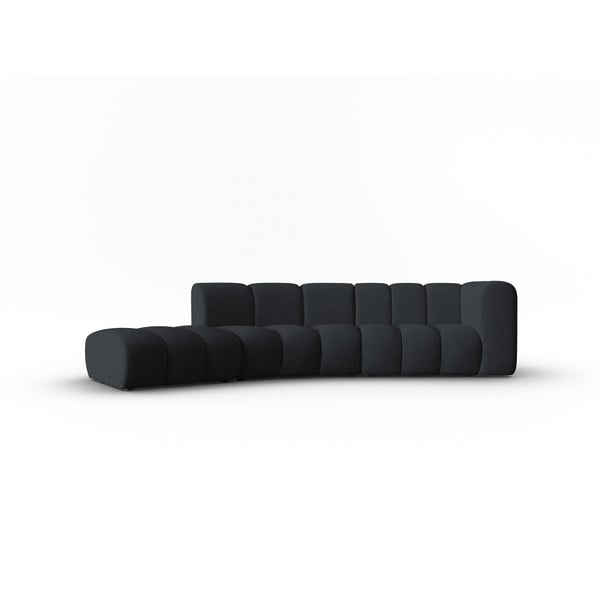 Kampinė sofa juodos spalvos (su kairiuoju kampu) Lupine – Micadoni Home