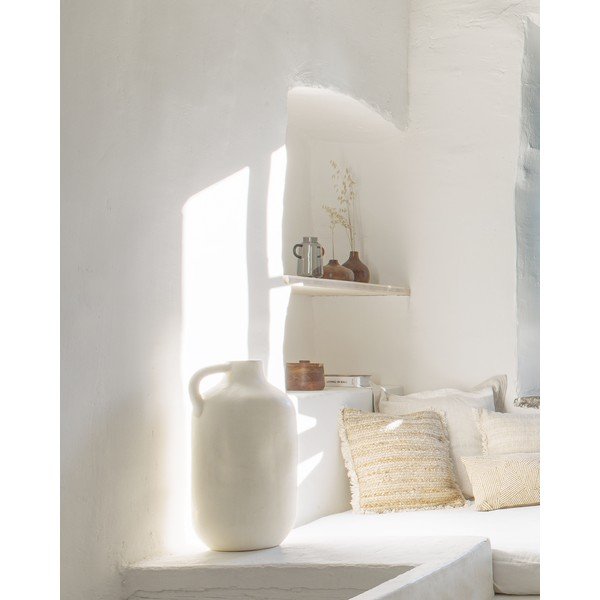 Balta keraminė vaza Kave Home Caetana, aukštis 55 cm-image-4