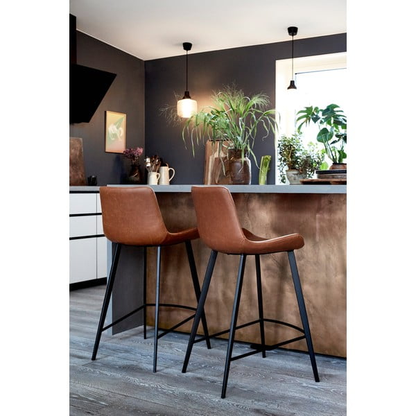 Šviesiai ruda odinė baro kėdė DAN-FORM Denmark Hype-image-2