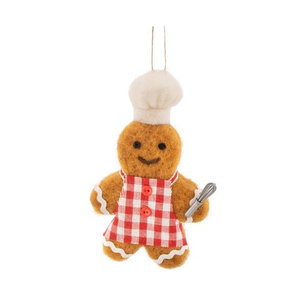 Iš tekstilės eglutės papuošimas 8 cm Pastry Chef Gingerbread – Sass & Belle