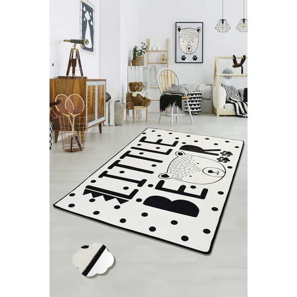 Juodai baltas neslidus vaikiškas kilimas Conceptum Hypnose Little Bear, 100 x 160 cm-image-2