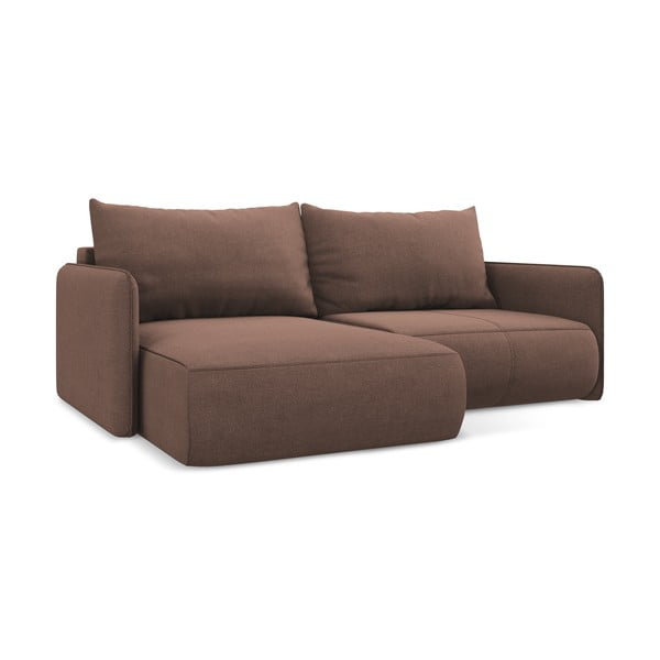 Rožinės spalvos sulankstoma/su sandėliavimo vieta kampinė sofa (su kairiuoju kampu) Nanea – Makamii-image-3