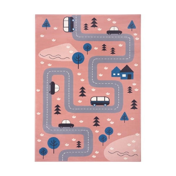 Vaikiškas kilimas rožinės spalvos 80x150 cm Adventures – Hanse Home