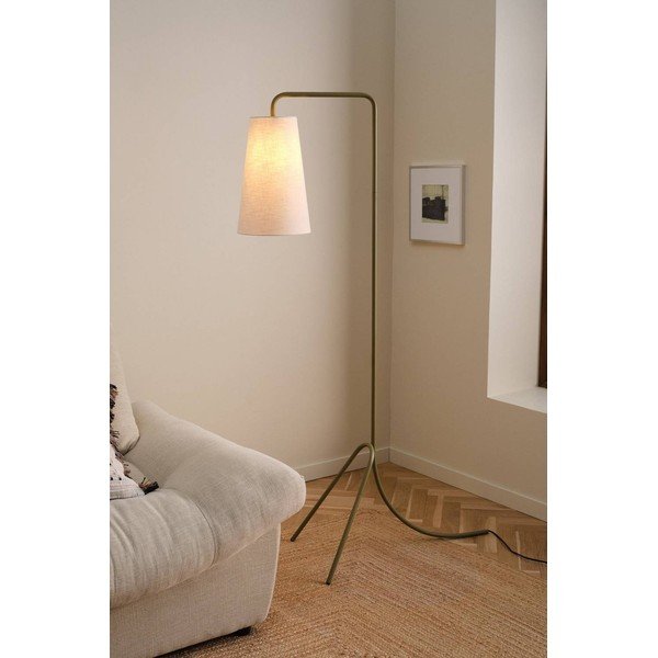 Khaki spalvos/kreminės spalvos iš tekstilės pastatomas šviestuvas su sulankstoma konstrukcija (aukštis 154 cm) Vivienne – Jotex-image-1